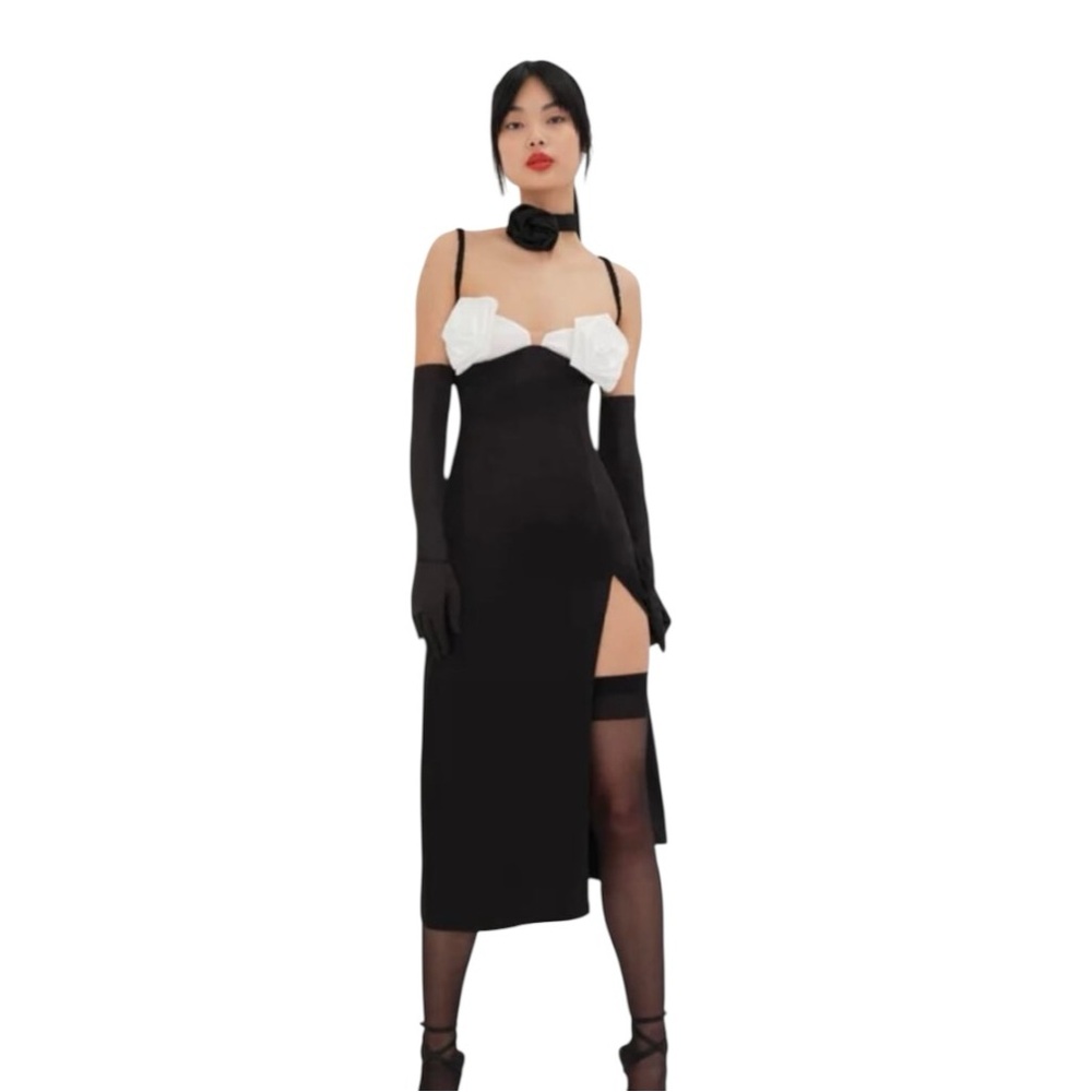 For Love and Lemons Rita Midi Dress Rosette Romantic